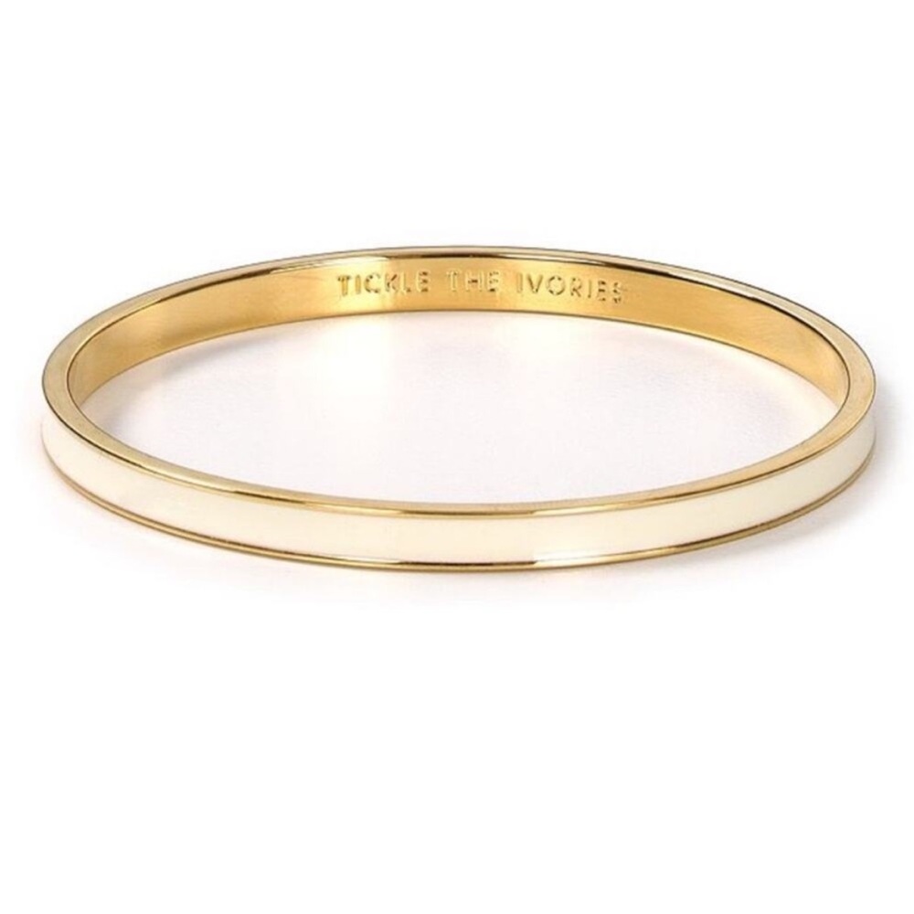 Kate Spade Thin Idiom Gold Bracelet Set in Blue and White with Dust Bag - Picture 9 of 9